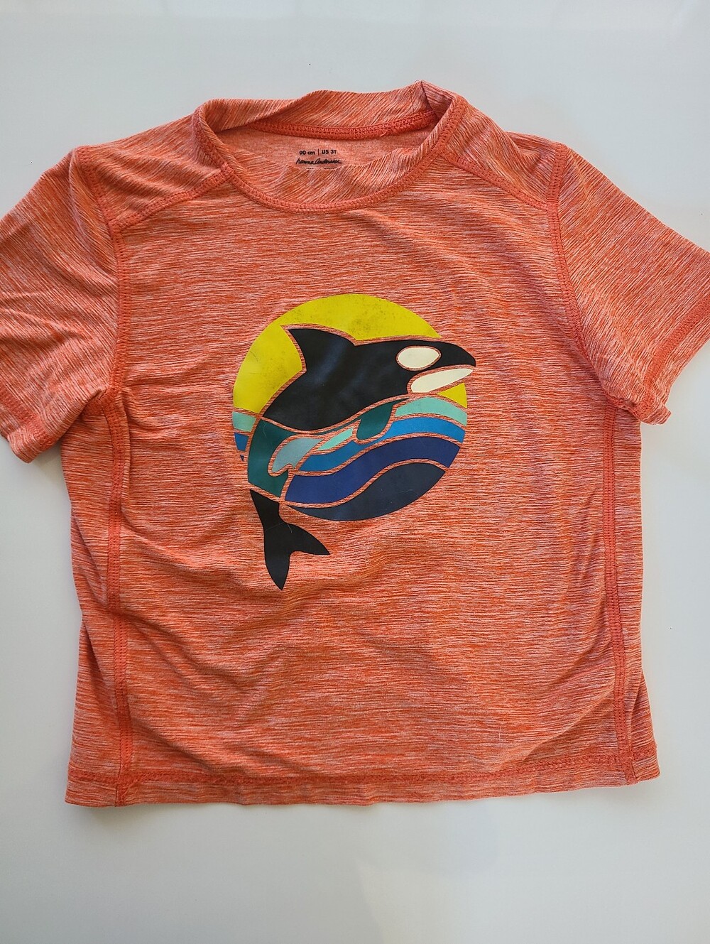 Hanna Andersson Kids Orange Active Tee with Orca Graphic